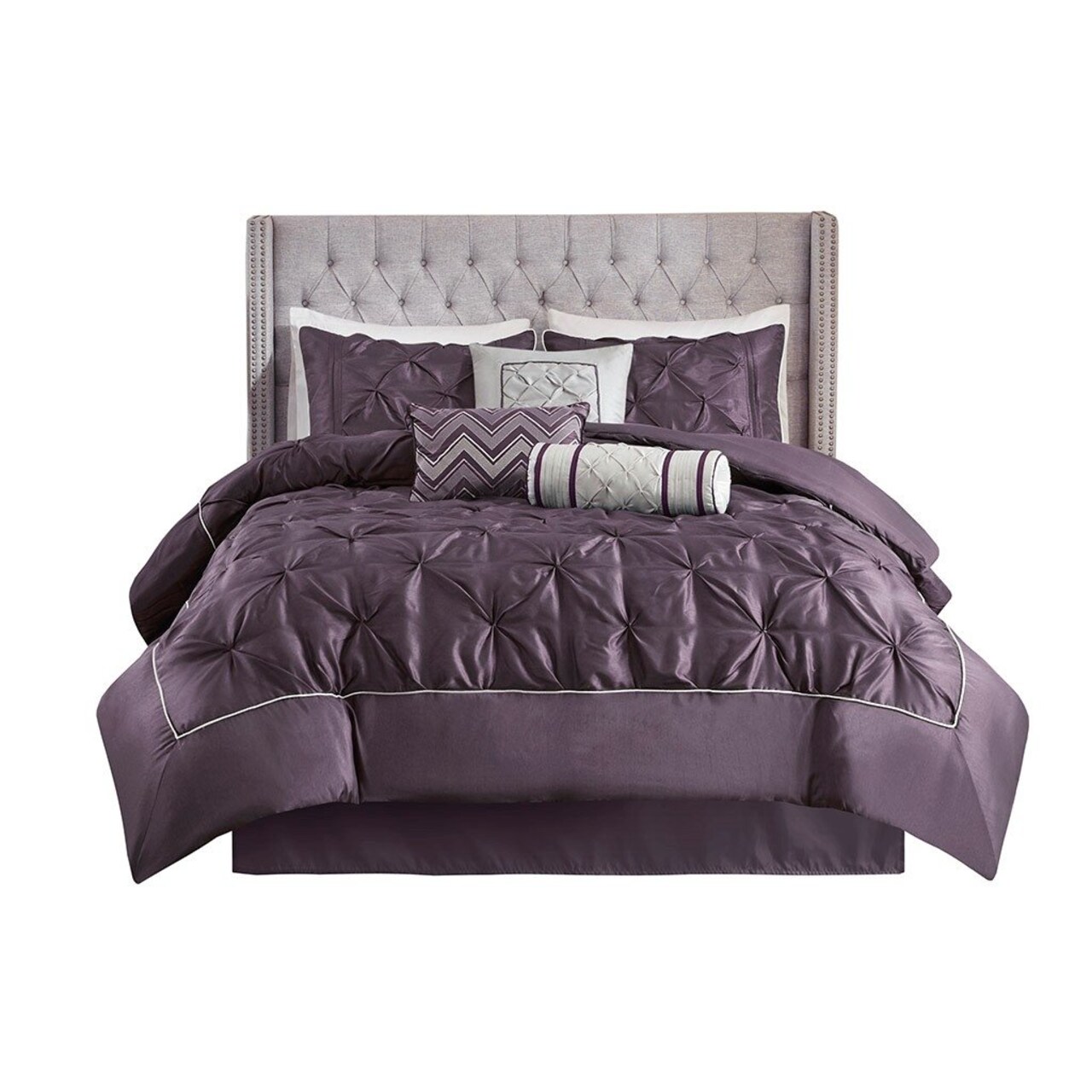 Gracie Mills Shelby 7-Piece Padded Comforter Set - Grace-3247